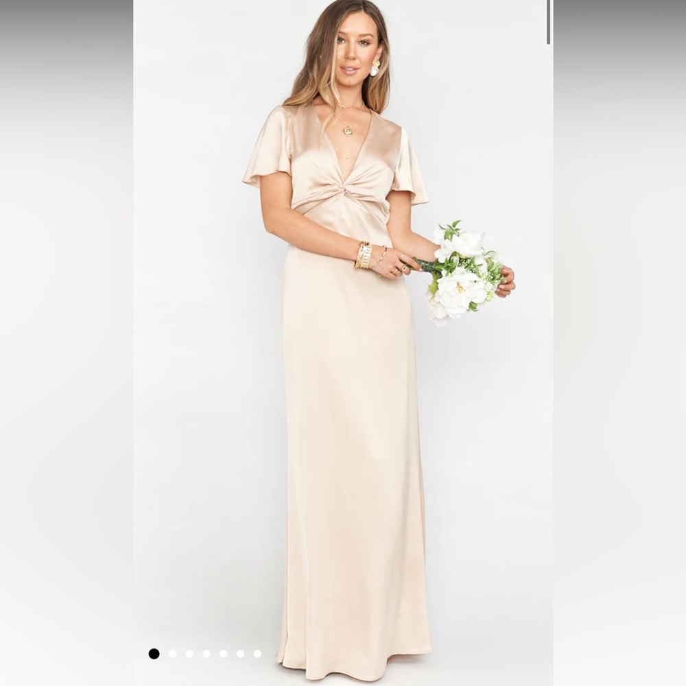 Show Me Your MuMu Rome Twist Gown - Champagne Luxe Satin